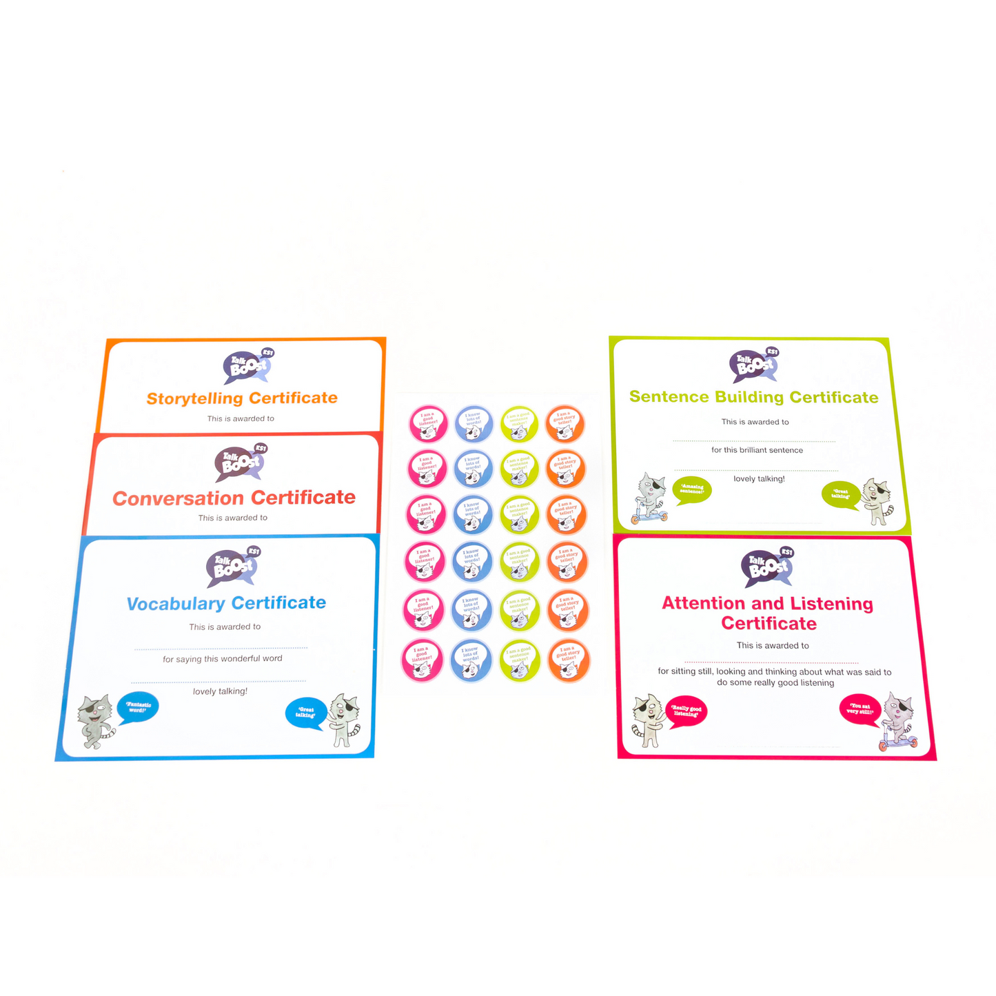 Talk boost KS1 Top-Up Sticker & Certificate Pack